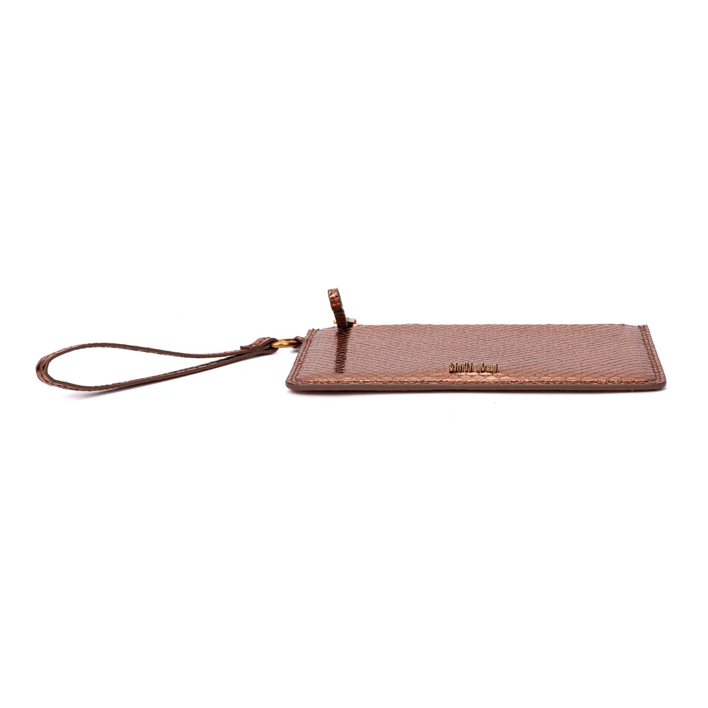 Clutch Bronze Metalizado Cobra Alça De Mão - vista 7 de 7