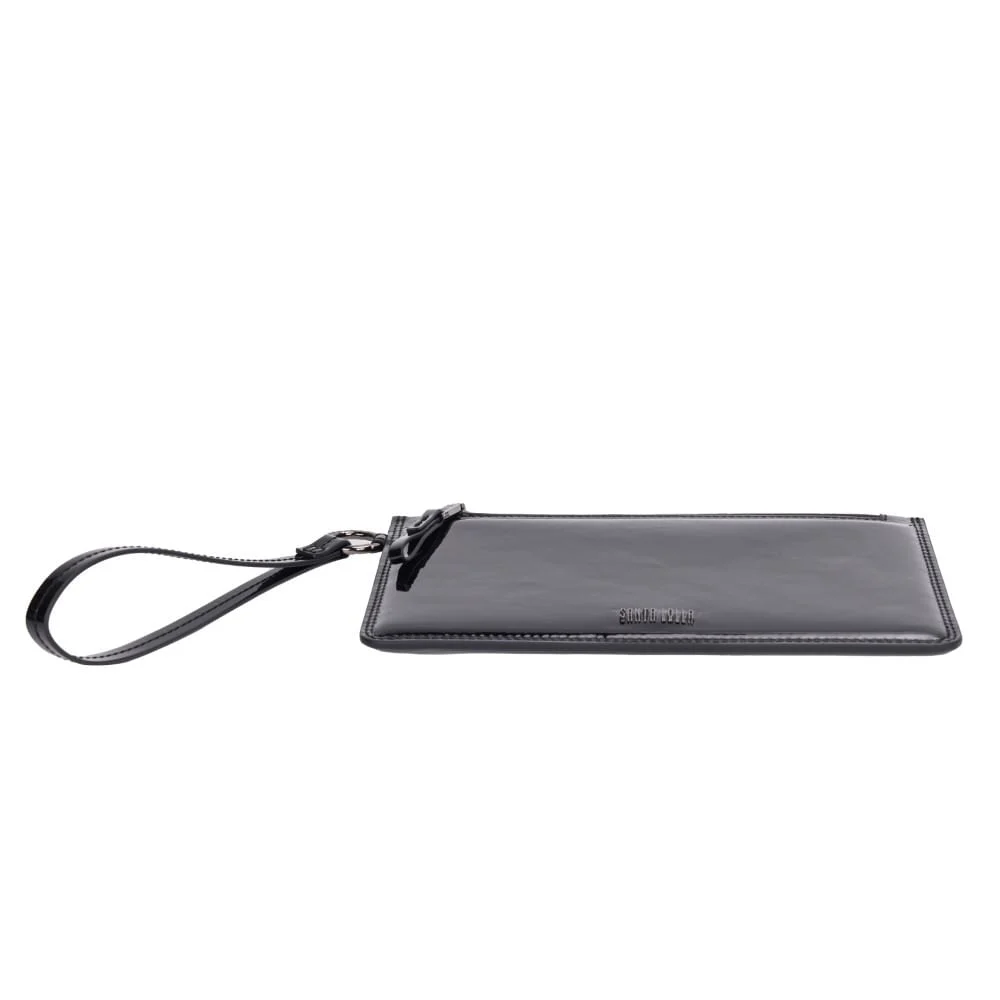 Clutch Pequena Verniz Preta Alça De Mão - vista 6 de 8