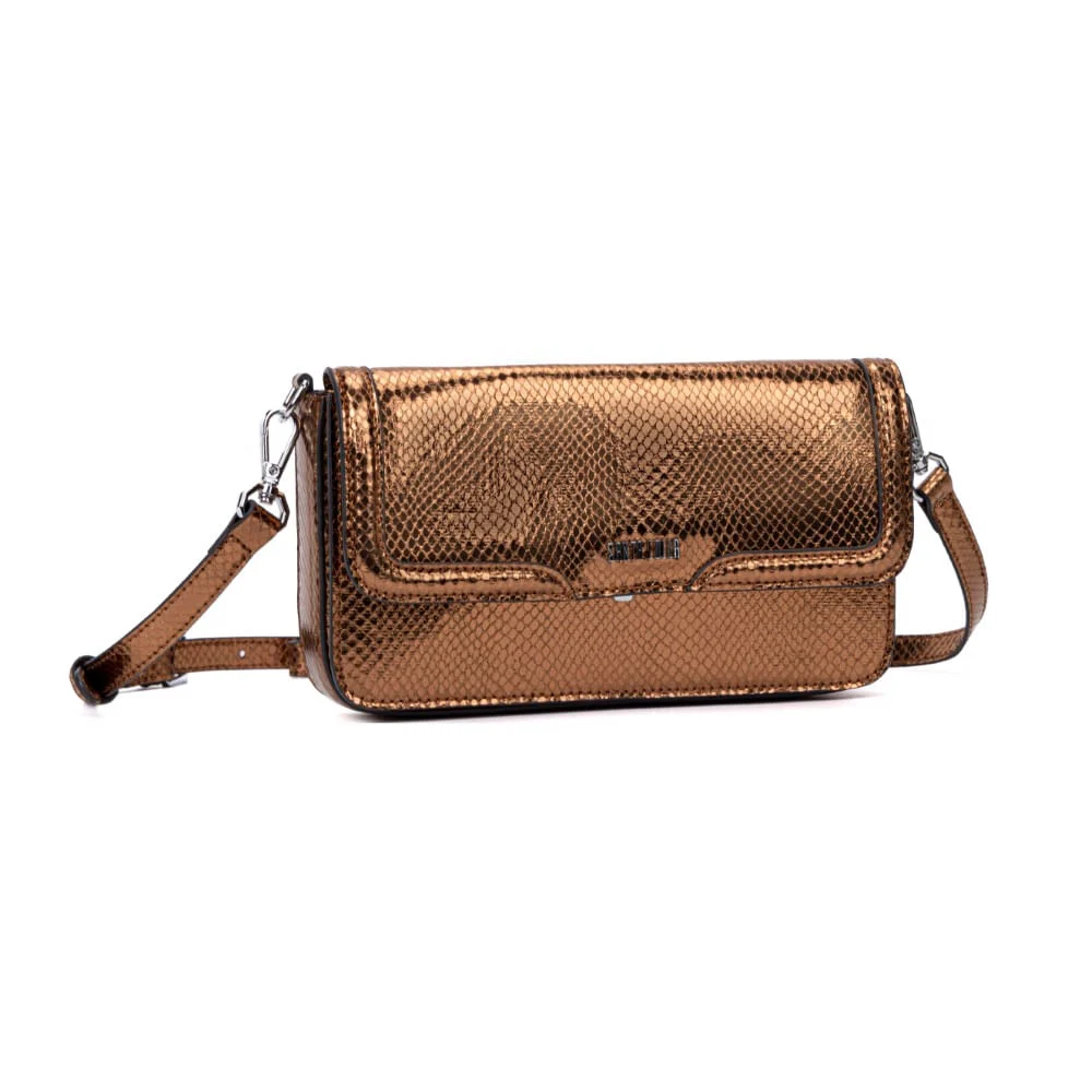 Bolsa Metalizada Flap Bag Snack Print Bronze - vista 2 de 7