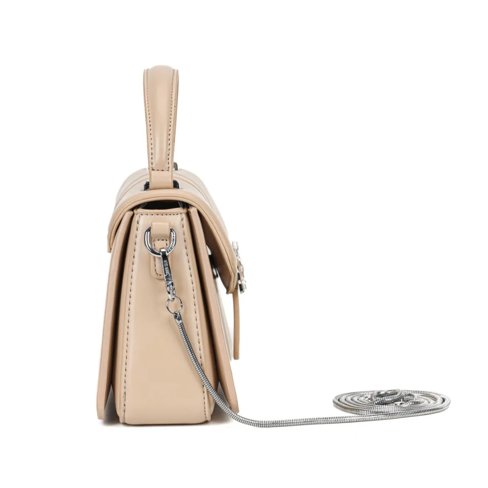 Bolsa Pequena Soft Bege Fivela Brilho - vista 5 de 7