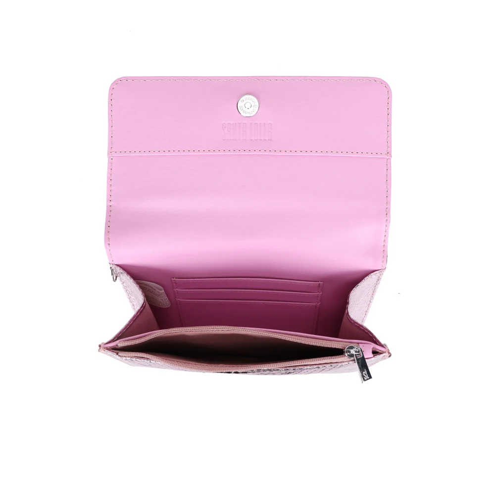 Kit Presente Bolsa Transversal E Porta Cartão Snake Rosa Metalizado - vista 5 de 7