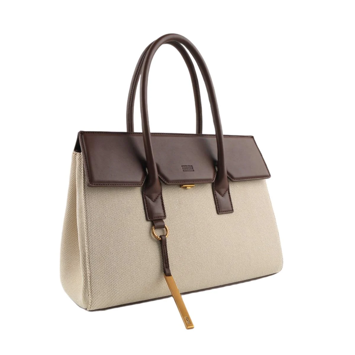 Bolsa Tote Palha Tramado Marrom Cocoa - vista 2 de 5