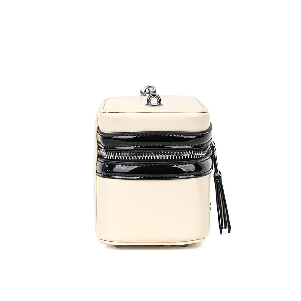 Bolsa Soft Preto e Branco Alça de Ombro - vista 4 de 8