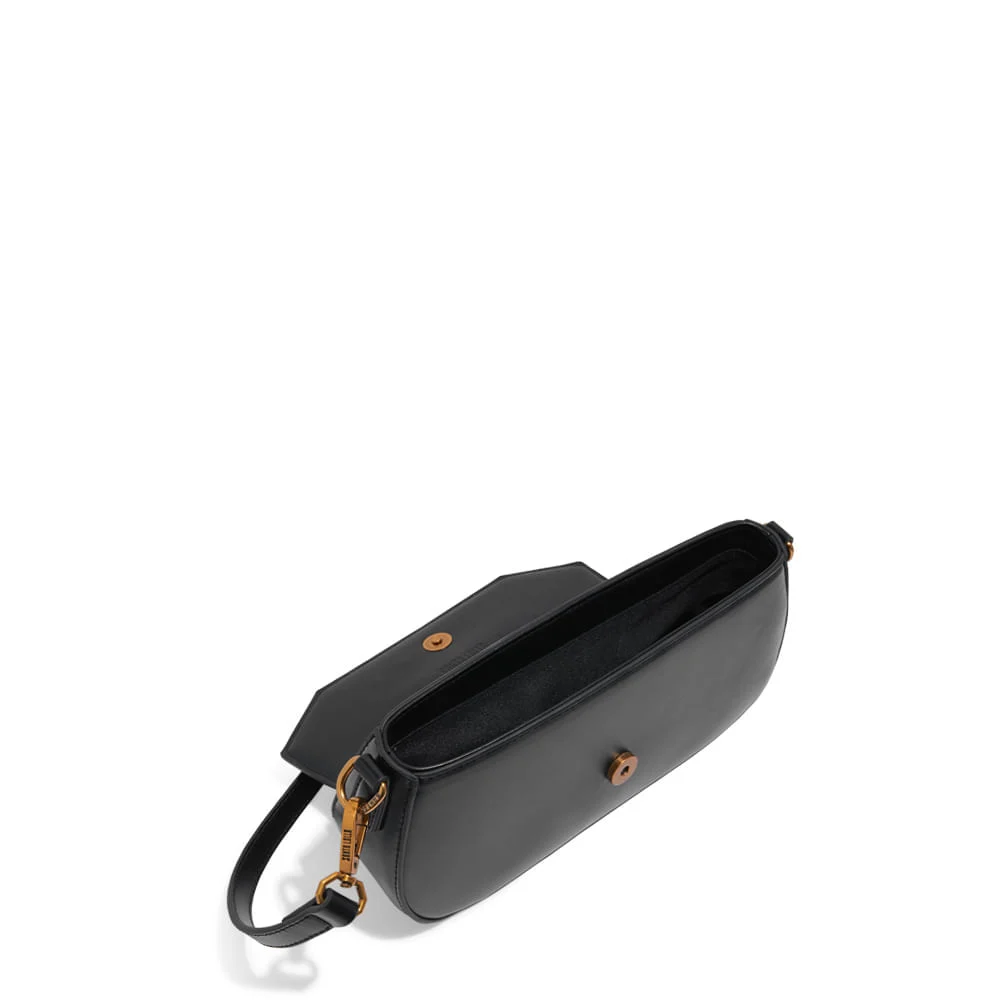Bolsa Baguete Média Soft Preta Alça Ombro - vista 6 de 7