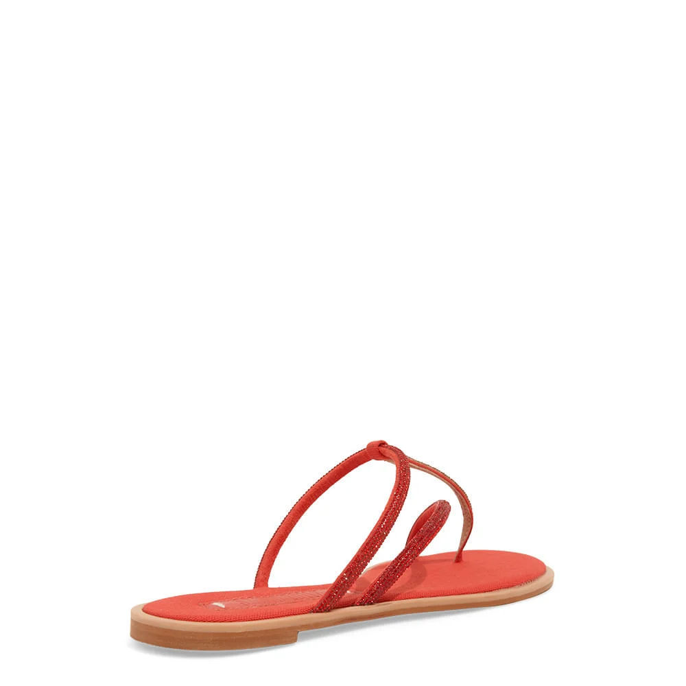 Rasteira Tiras Brilhos Vermelho - vista 4 de 4
