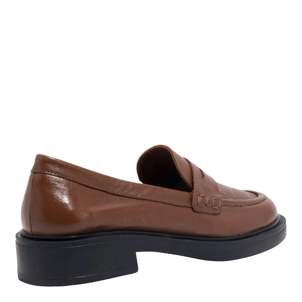 Mocassim Couro Marrom Safari Liso Salto Baixo - vista 4 de 4
