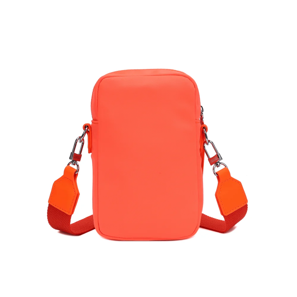 Bolsa Nylon Laranja Neon Alça Transversal - vista 3 de 5
