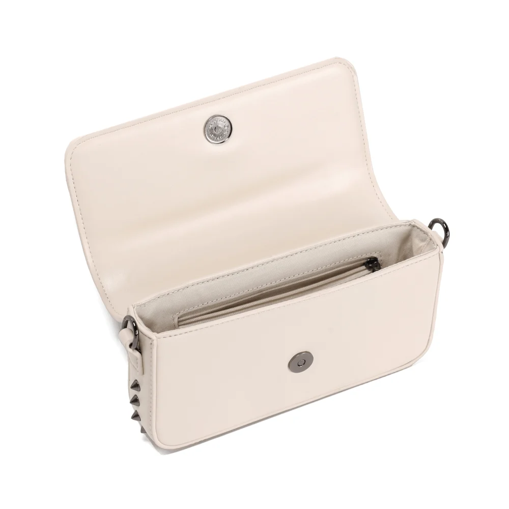 Bolsa Pequena Soft Bege Alça De Ombro - vista 4 de 4
