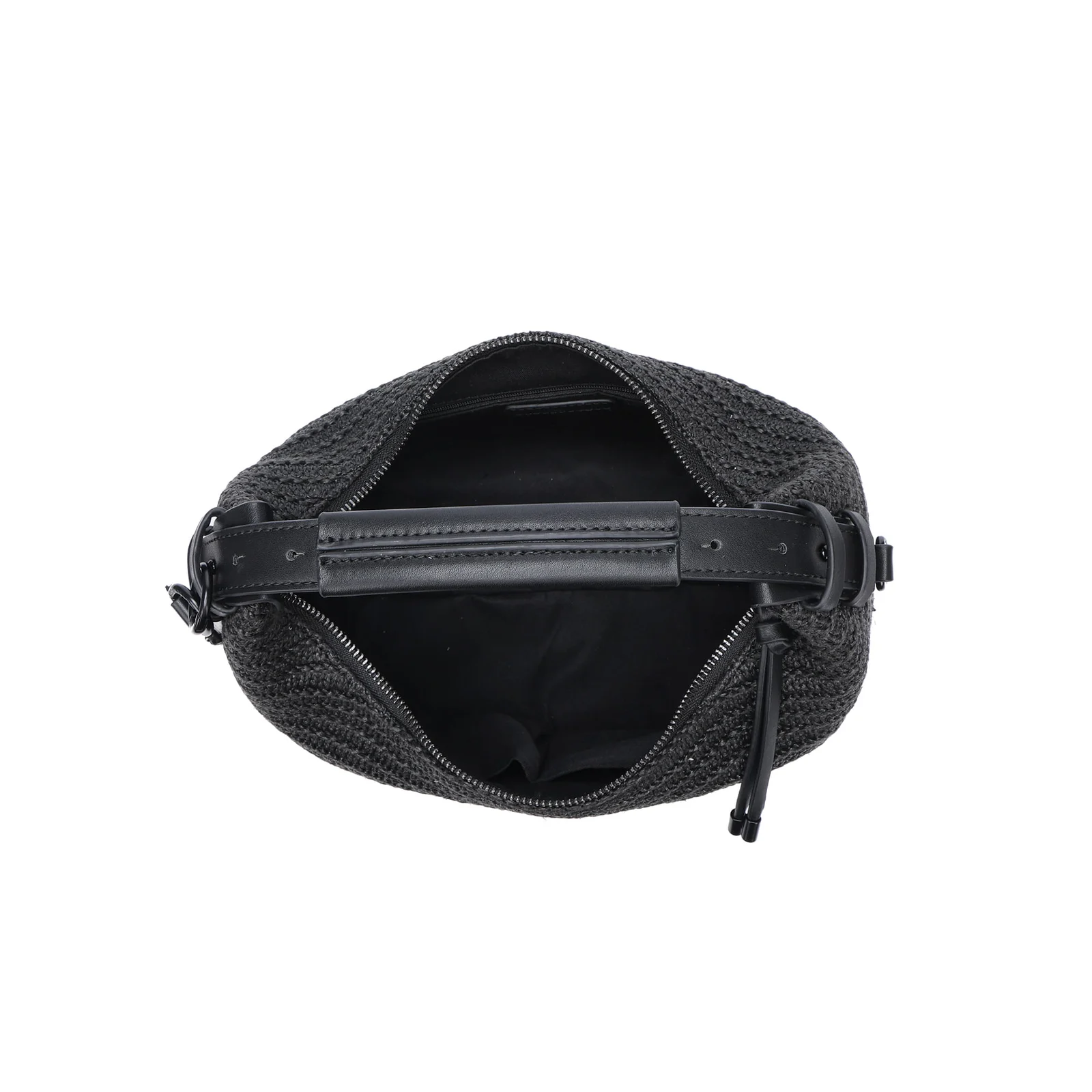 Bolsa Baguete Tramado Preta Duas Alças - vista 4 de 5