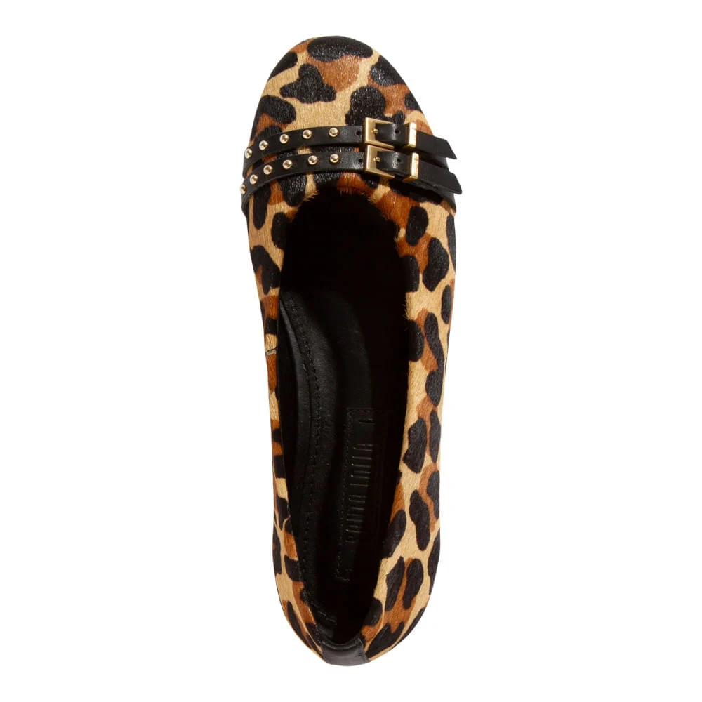 Sapatilha Couro Nobre Soft Animal Print Estampa Onça Bico Redondo - vista 5 de 5