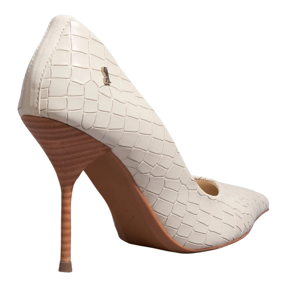 Scarpin Croco Nature Vanilla - vista 3 de 3