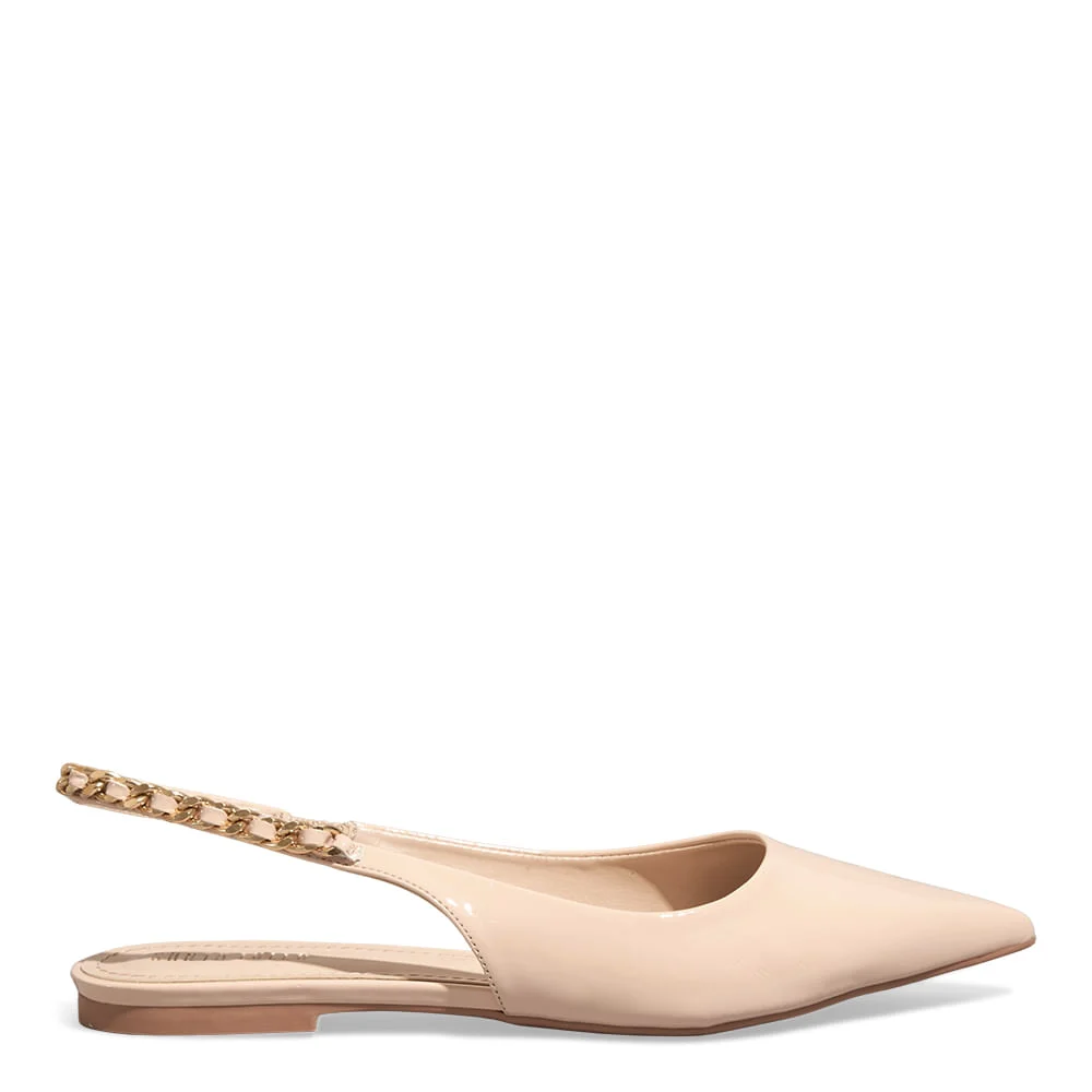 Sapatilha Slingback Verniz Anzeli Bege Clean - vista 1 de 4