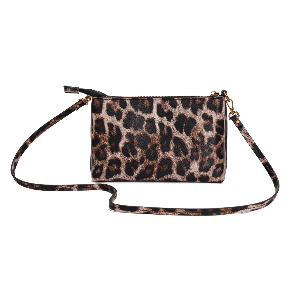 Bolsa Clutch Pequena Estampa Animal Print Onça Alça Transversal - vista 5 de 7