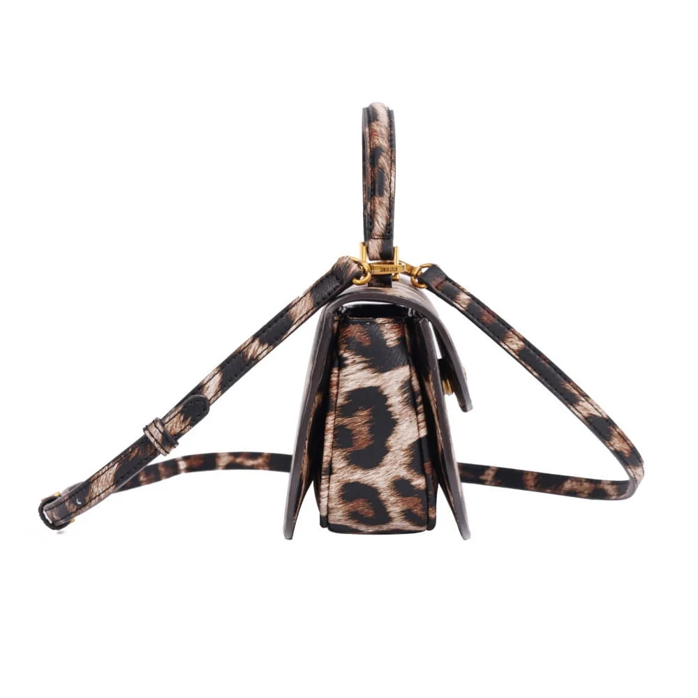 Bolsa Pequena Estampa Animal Print Onça Alça Dupla - vista 3 de 6