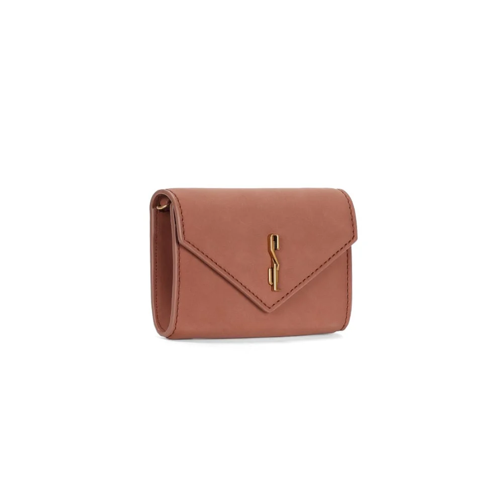 Bolsa Carteira Envelope Camurça Marrom Alça Transversal - vista 2 de 3