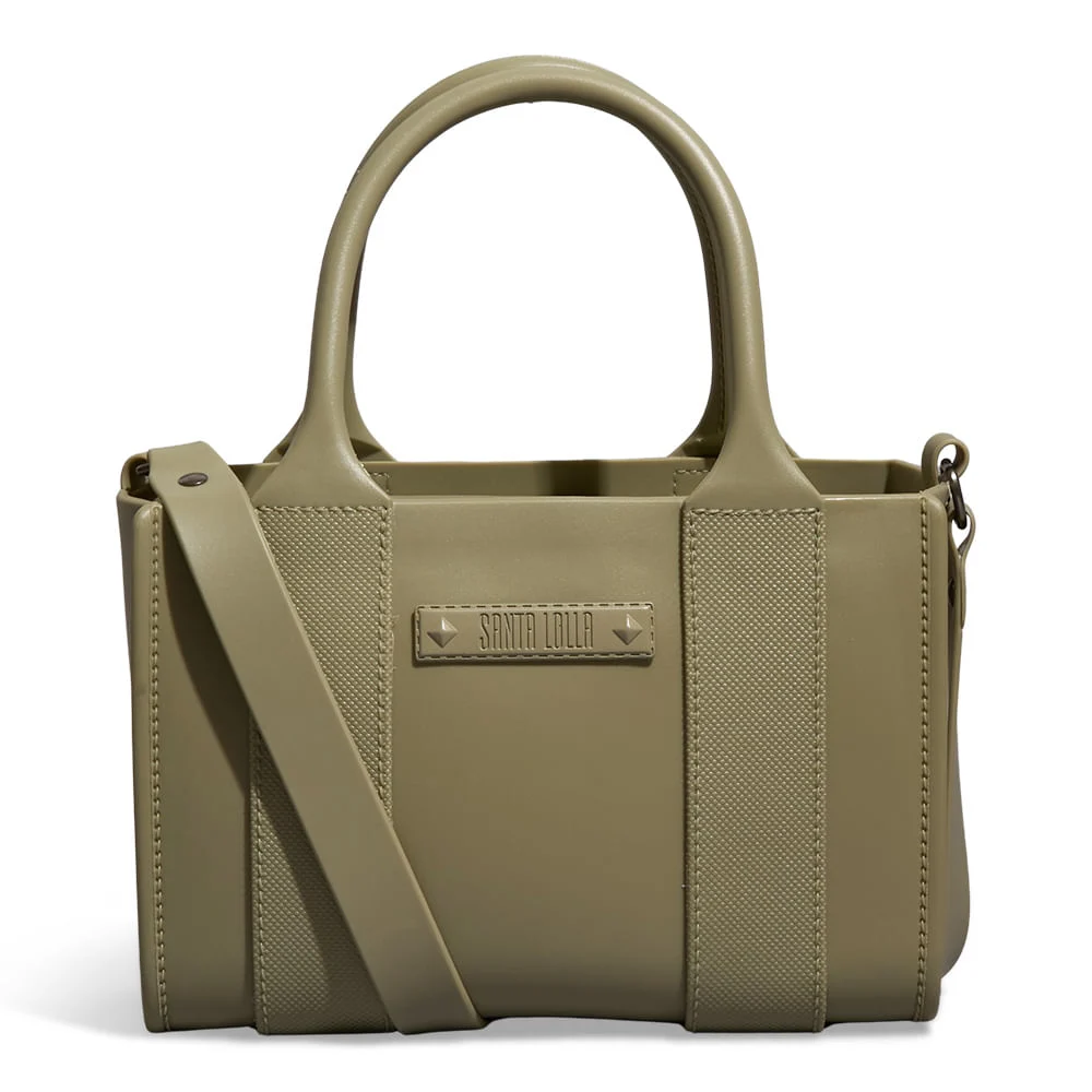 Bolsa Tote Borracha Verde Pistache Alça Dupla - vista 3 de 4
