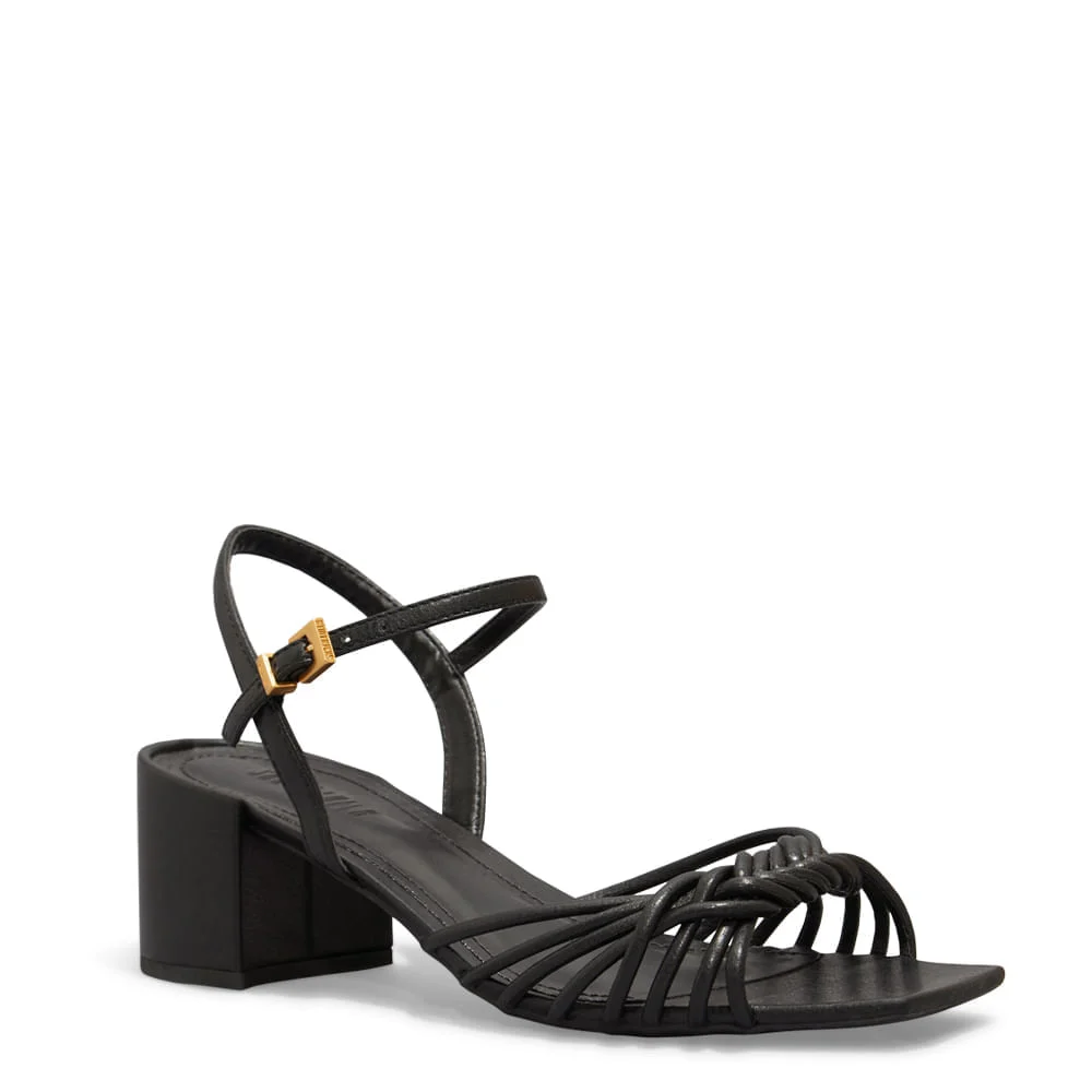Sandália Napa Soft Preto Salto Bloco Baixo - vista 2 de 4