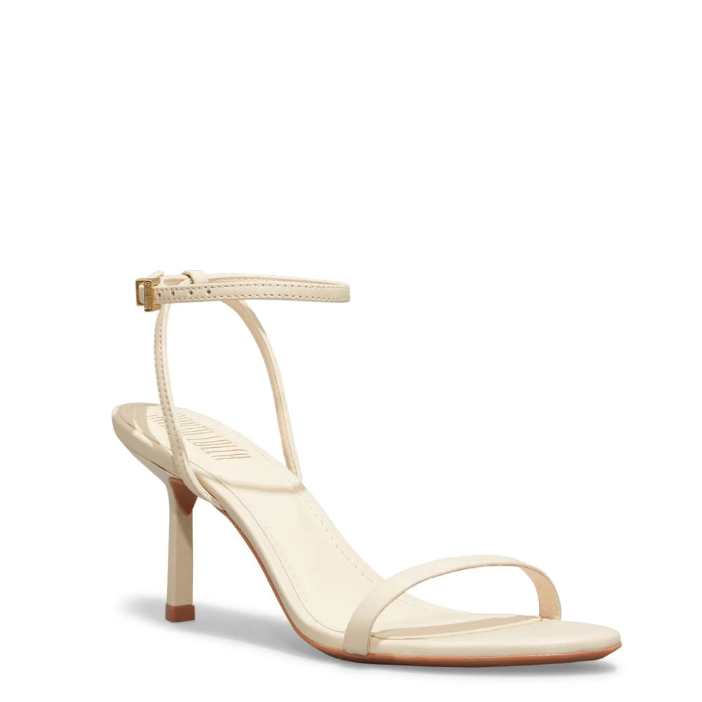 Sandália Couro Pelica Soft Off White Salto Fino - vista 2 de 3