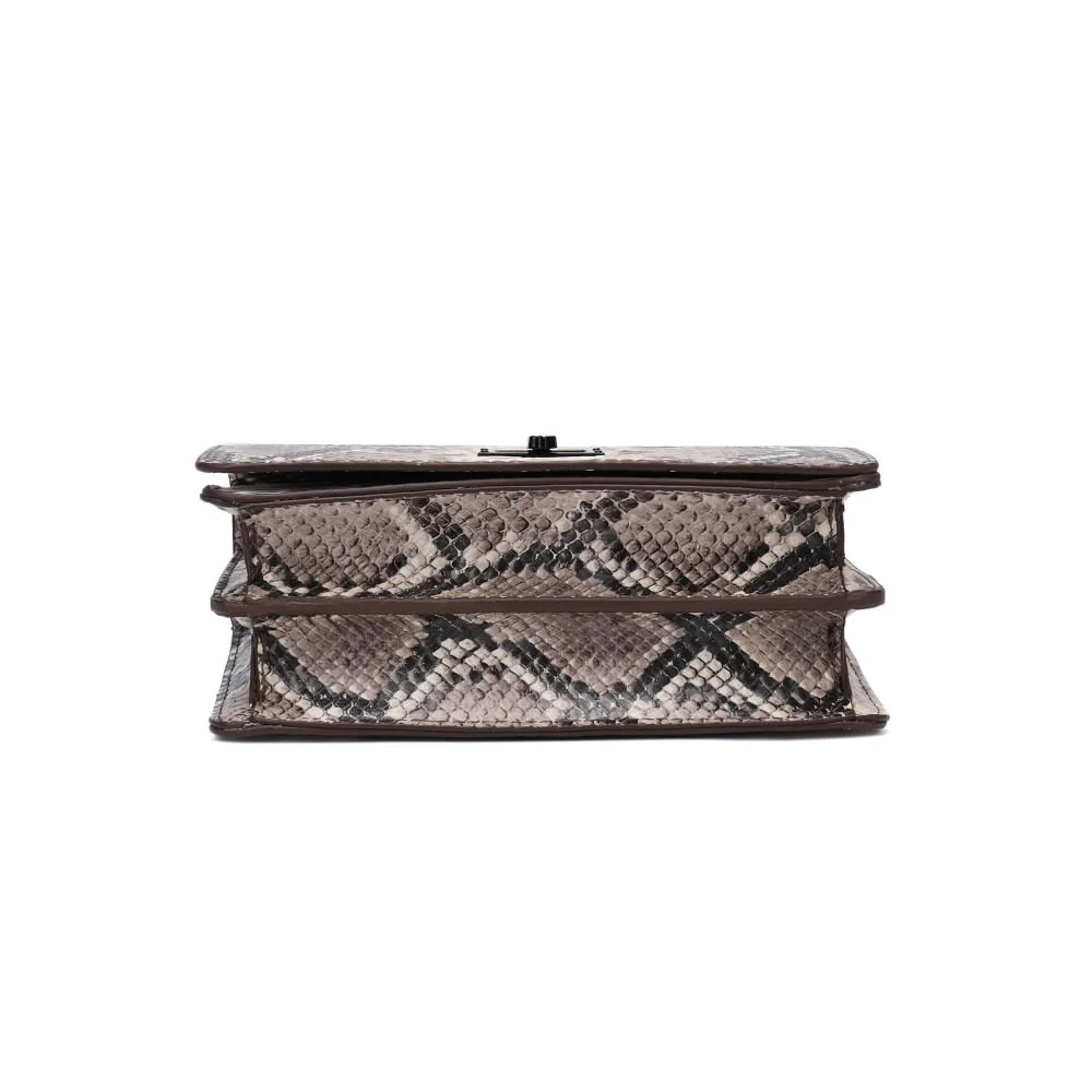 Bolsa Pequena Estampa Animal Print Cobra Alça Transversal Corrente - vista 4 de 5