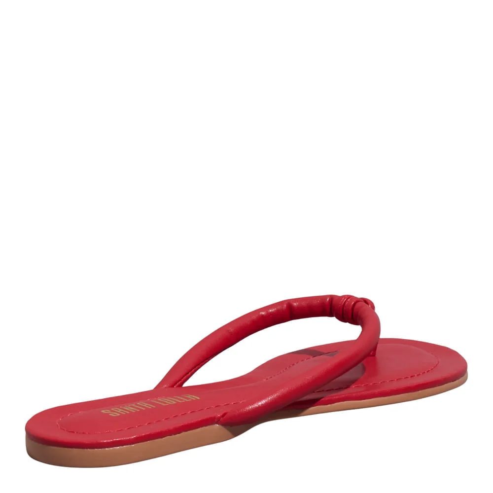Rasteira New Mestiço Vermelho Bico Redondo - vista 3 de 4