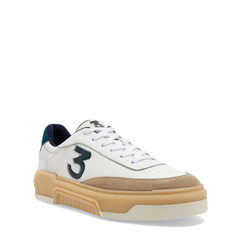 Tênis Masculino Couro Camurça Bege - vista 2 de 4