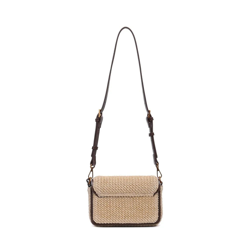 Bolsa Envelope Tramado Marrom Alça De Ombro - vista 3 de 5
