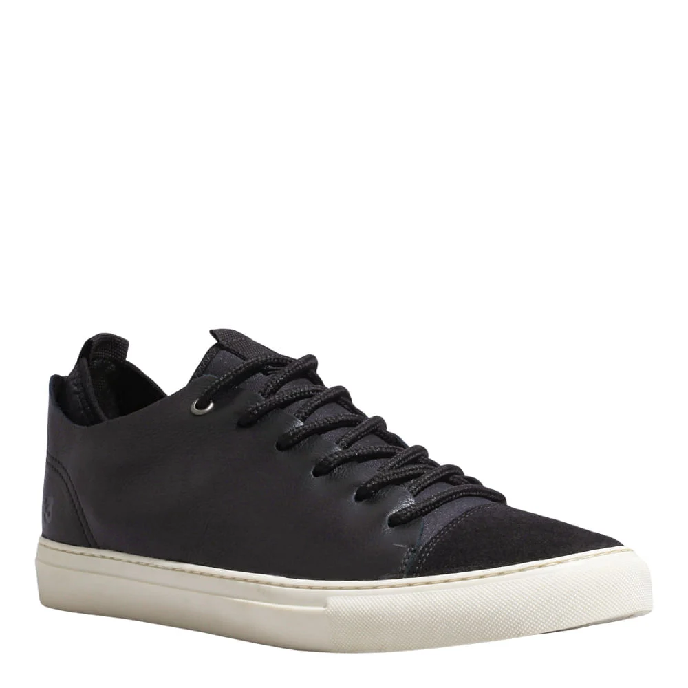 Tênis Masculino Couro Camurça Preto Liso - vista 2 de 4