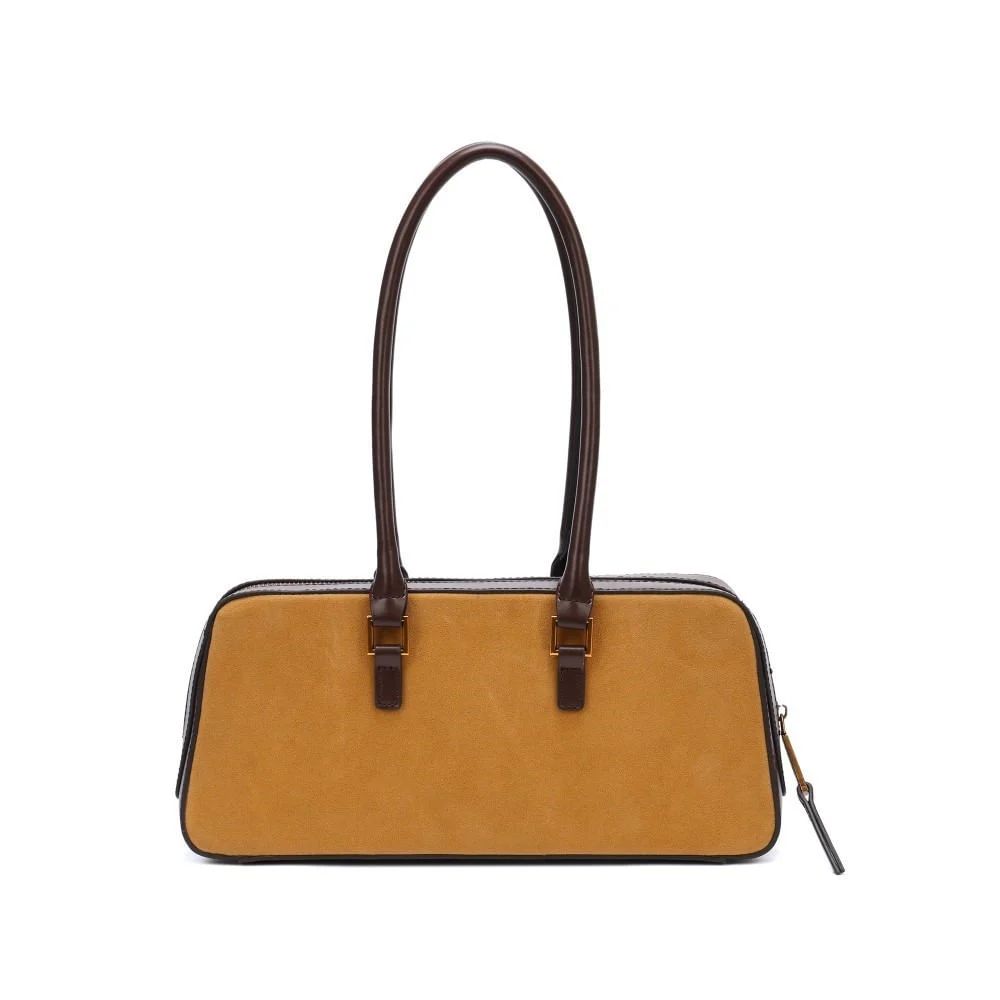 Bolsa Camurça Amarelo Mostarda Alça Ombro - vista 3 de 5