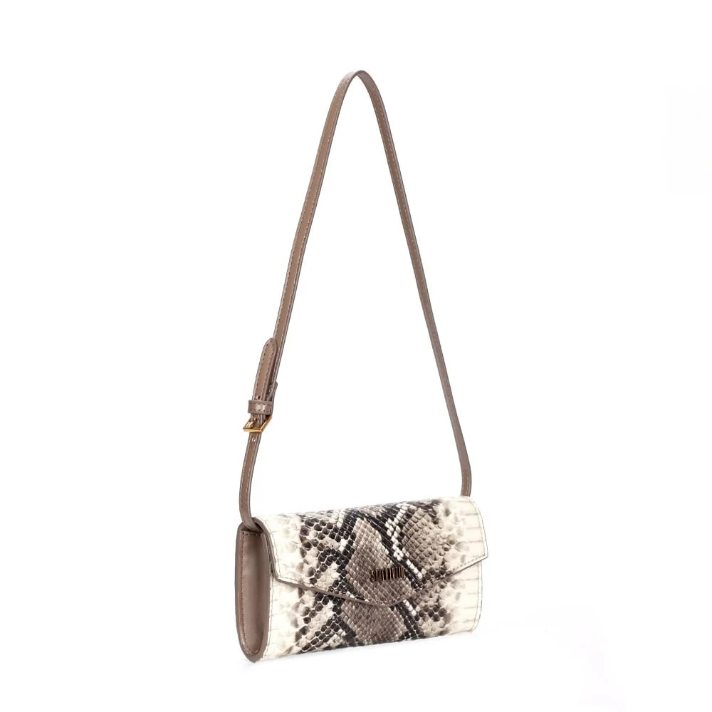 Bolsa Carteira Animal Print Cobra Alça De Ombro - vista 2 de 3