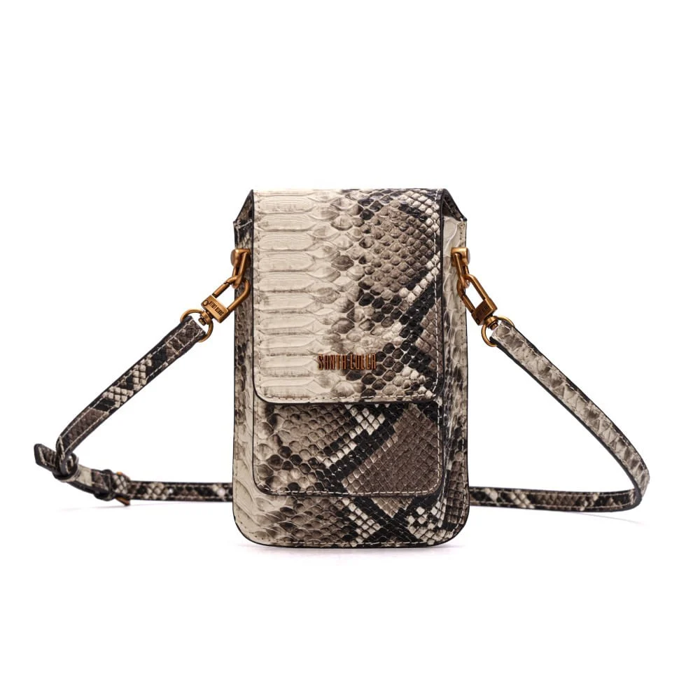 Bolsa Porta Celular Animal Print Estampa Cobra Alça Transversal - vista 1 de 7