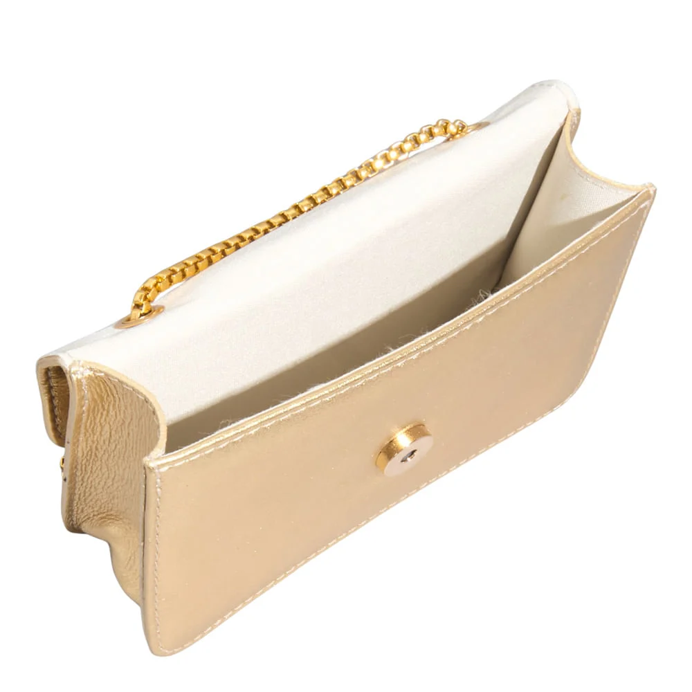 Bolsa P Couro Soft Ouro - vista 3 de 3