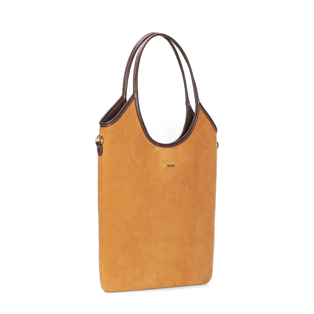 Bolsa Shopper Camurça Alça Dupla Amarelo Mostarda - vista 2 de 3