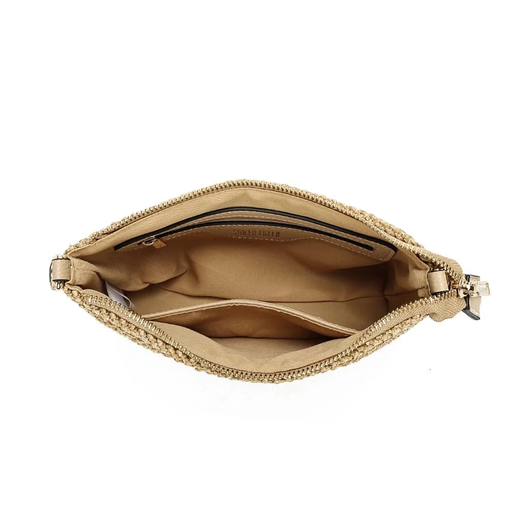 Clutch Tramado Bege Alça Transversal - vista 7 de 7