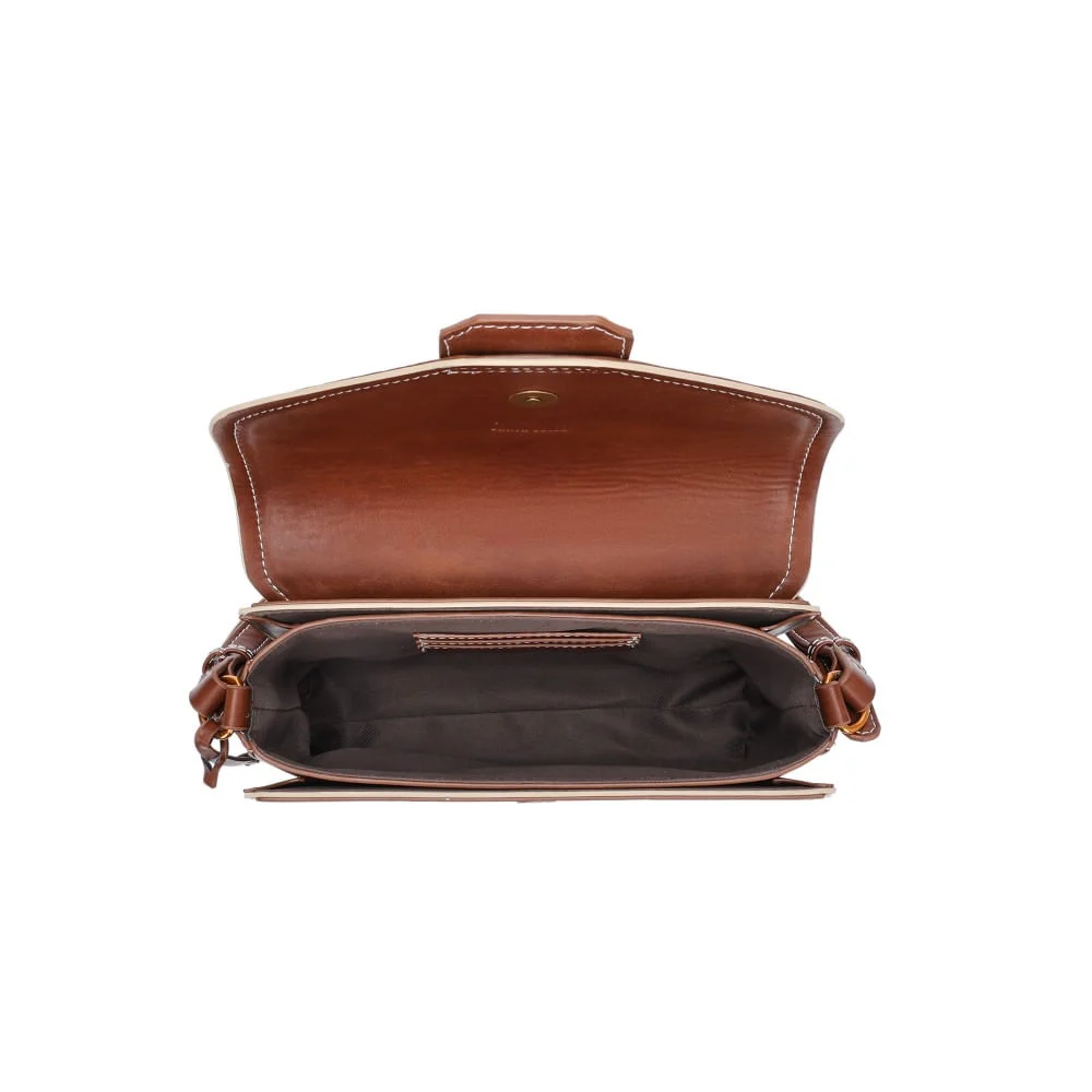 Bolsa Envelope Rustica Marrom Pespontos - vista 5 de 5