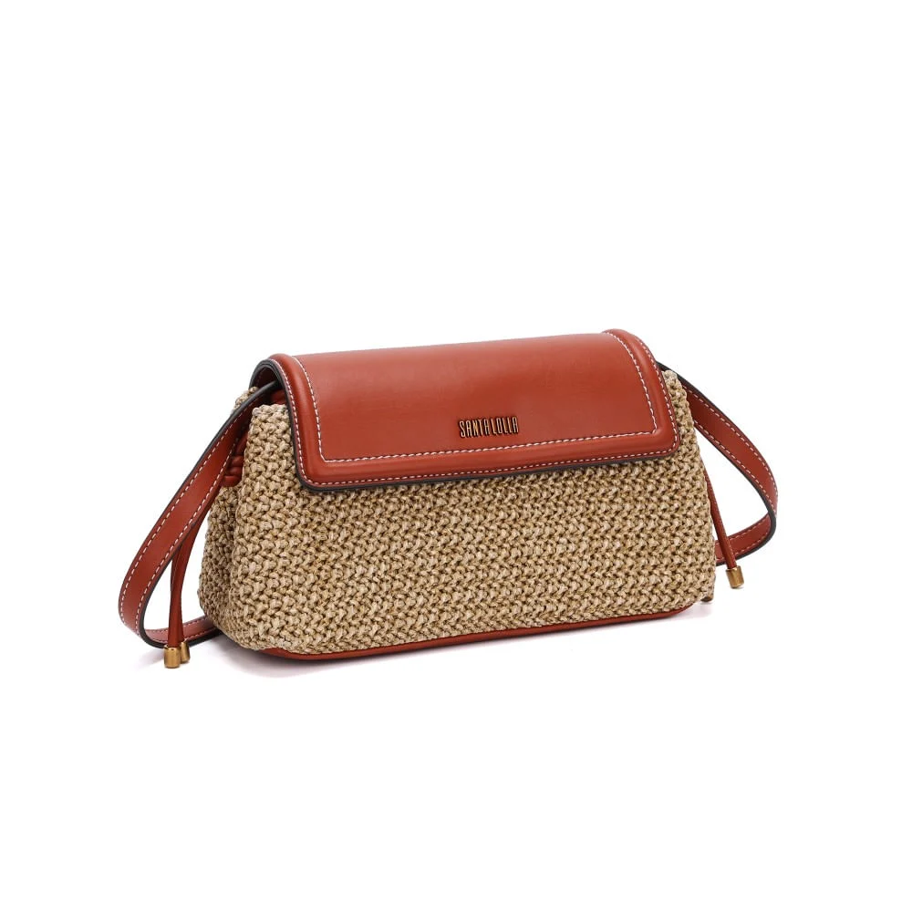 Bolsa Tramado Marrom Transversal - vista 2 de 5