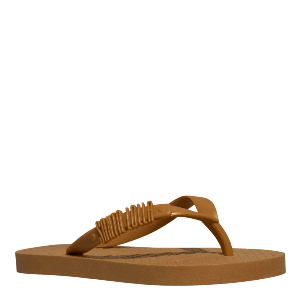 Chinelo Flip Flop Infantil Borracha Bege Egido - vista 2 de 4