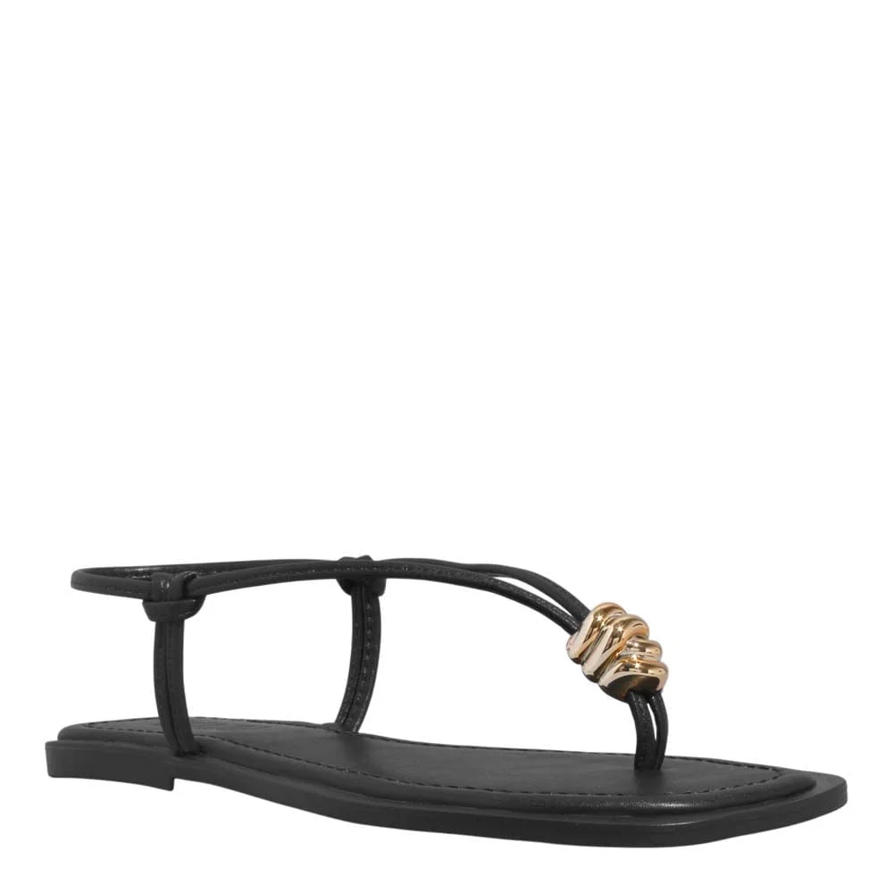 Rasteira Napa Soft Preto Bico Quadrado - vista 2 de 5