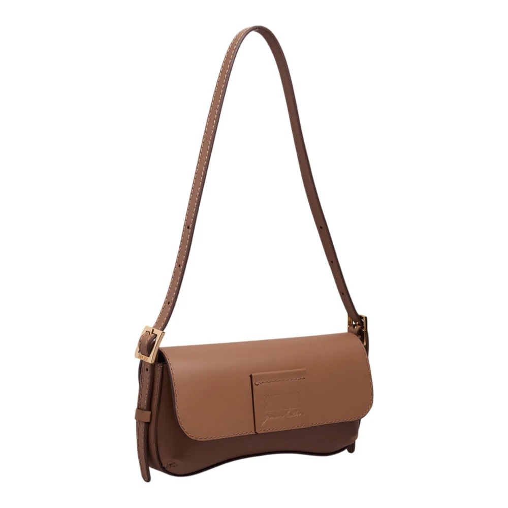 Bolsa Couro Soft Alça De Ombro Marrom Safari - vista 2 de 3