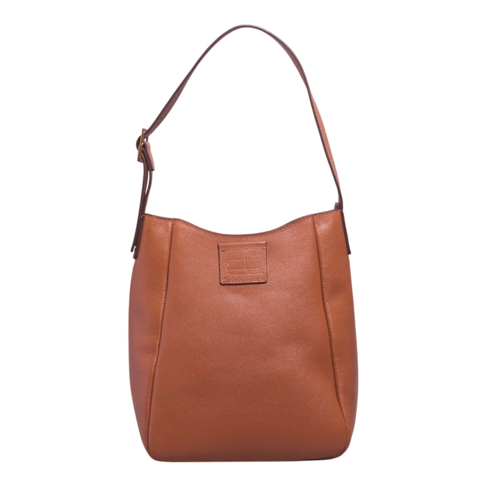 Bolsa Bucket Couro Floater Marrom Safari - vista 1 de 3