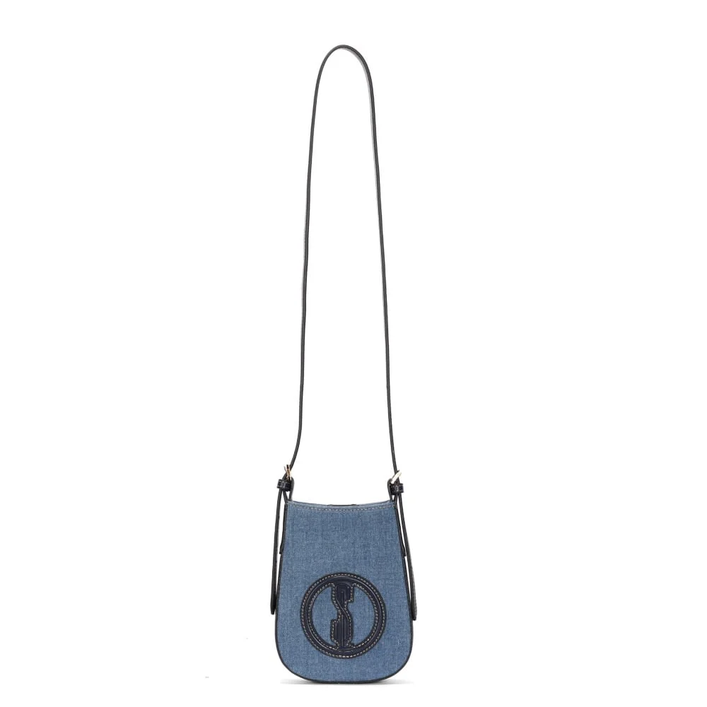 Bolsa Porta Celular Jeans Azul Alça Transversal - vista 1 de 3