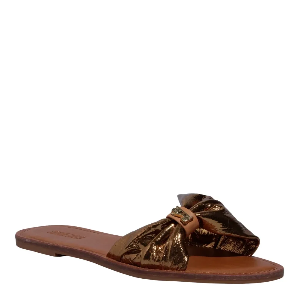 Rasteira Couro Metalizado Bronze - vista 2 de 4