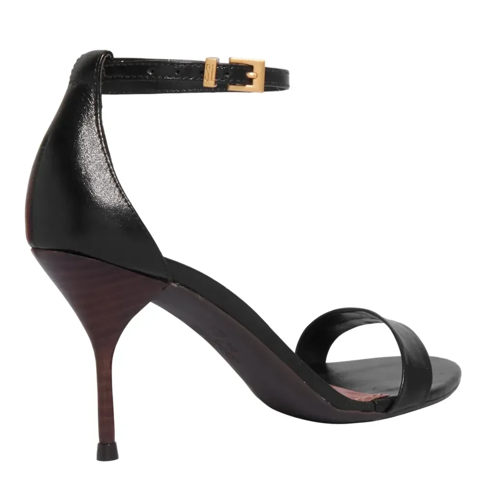 Sandalia Couro Confort Preto - vista 3 de 3