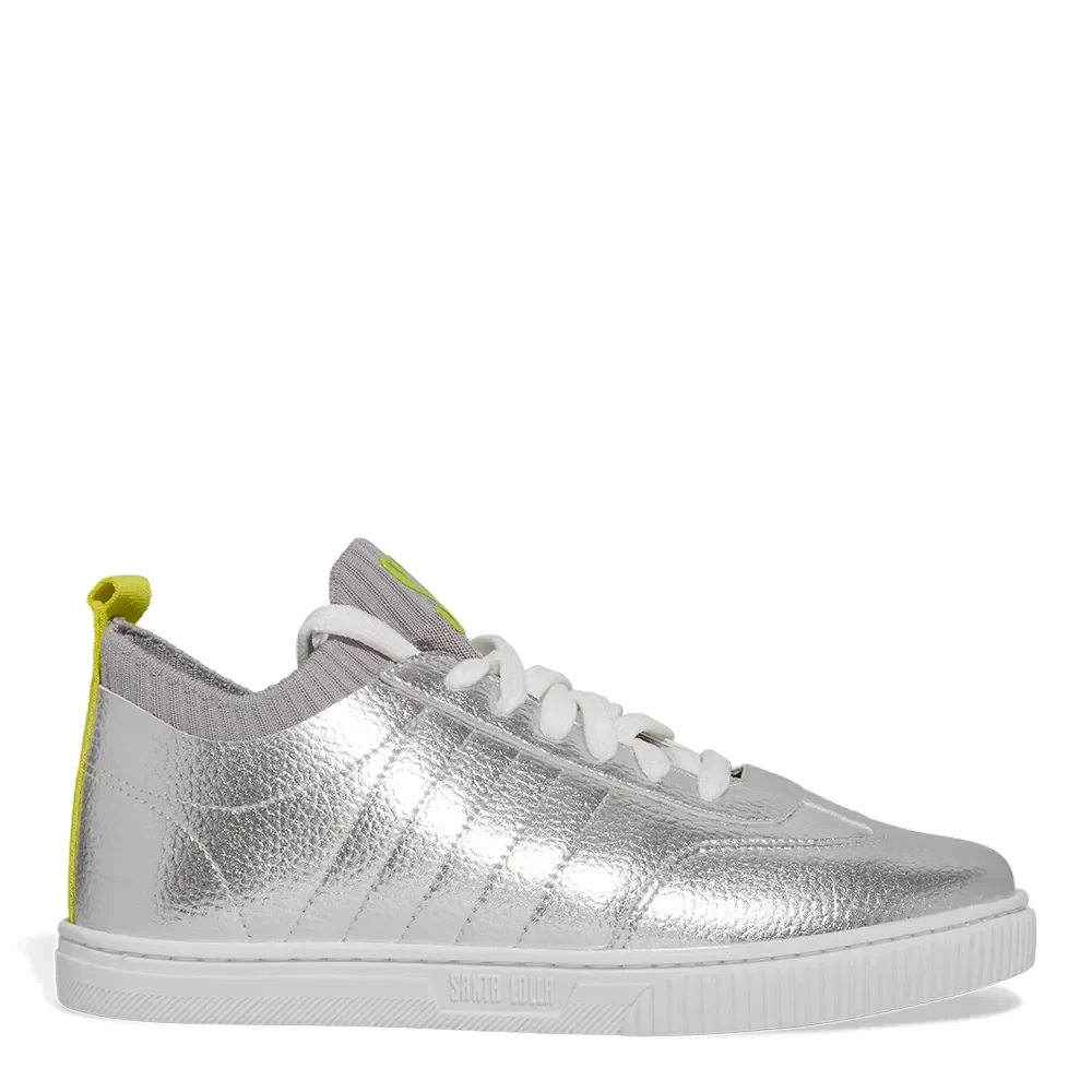 Tênis Floater Metalizado Prata Cano Knit - vista 1 de 4