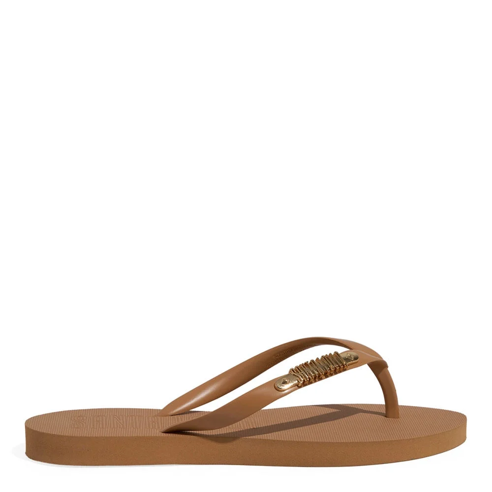Chinelo Borracha Bico Fino Bege Egido - vista 1 de 4