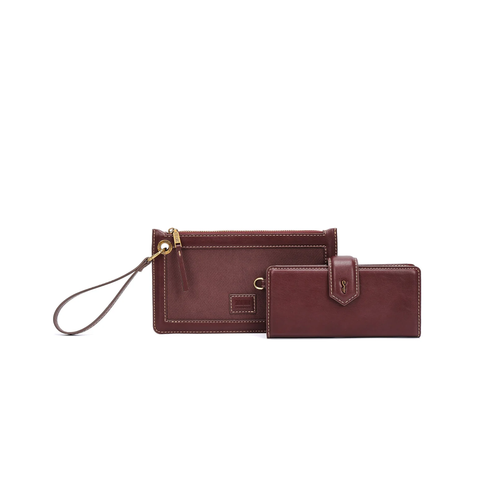 Kit Necessaire Alça De Mão e Carteira Material Rustico Roxo Berry - vista 1 de 5