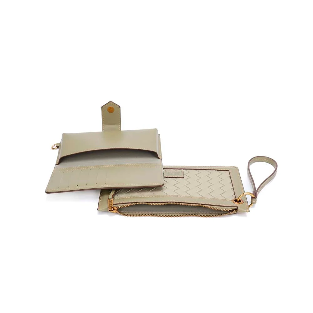 Kit Necessaire Alça De Mão e Carteira Tressê Verde Pistache - vista 5 de 5