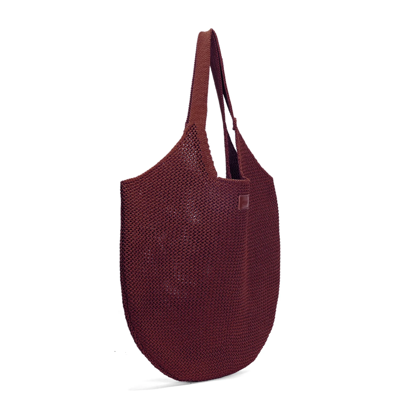Bolsa Shopper Knit Marrom Terracota Alça De Ombro - vista 2 de 4
