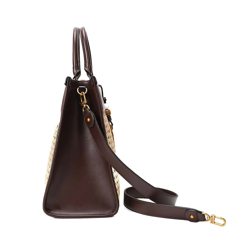 Bolsa Tote Grande Soft Marrom Dark Alça Dupla - vista 6 de 9