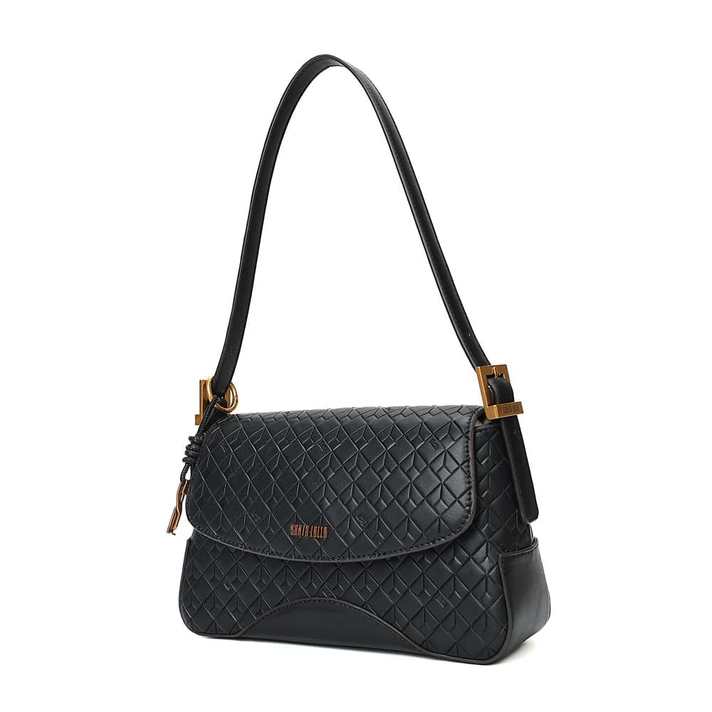 Bolsa Média Soft Cubos Preto Alça De Ombro - vista 3 de 7