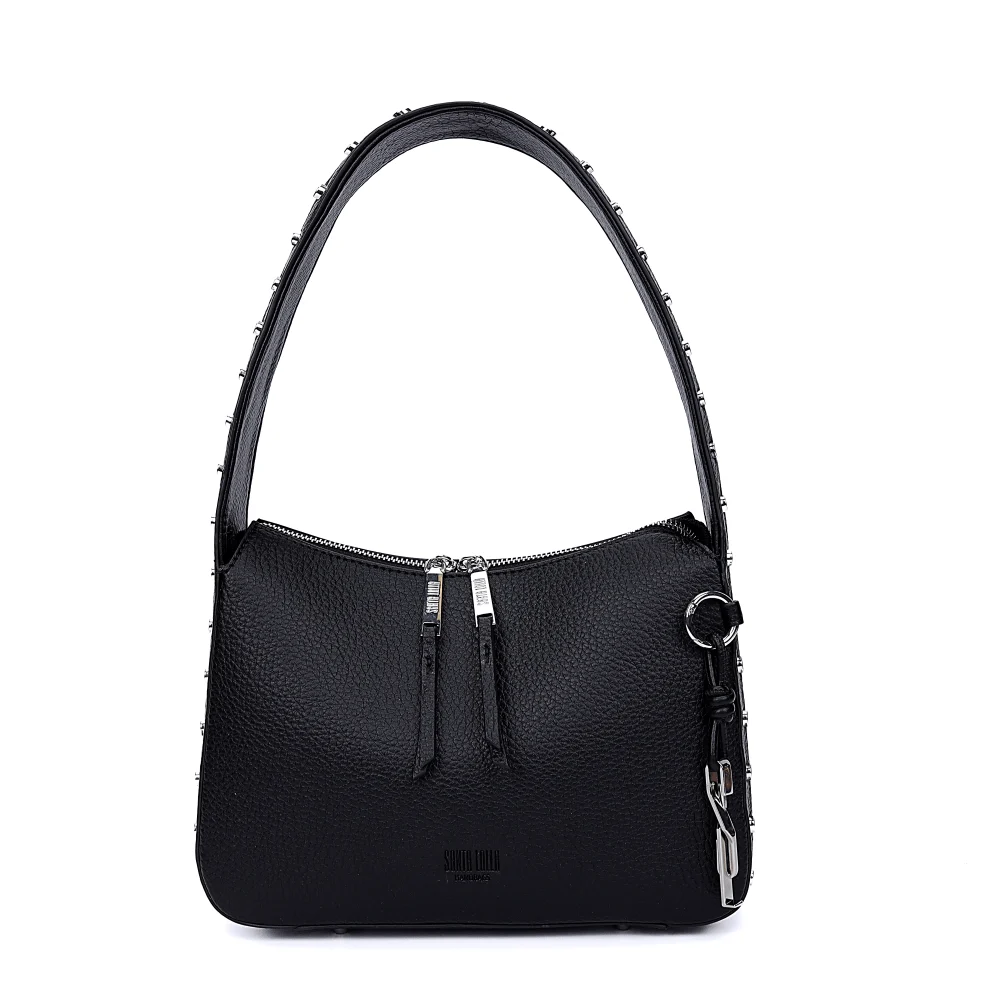 Bolsa Média Floater Preta Alça De Ombro Spikes - vista 2 de 8